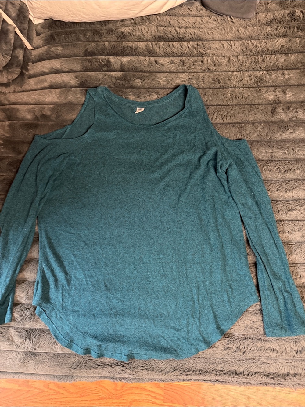 Old Navy Teal Cold-Shoulder Long Sleeve Top
